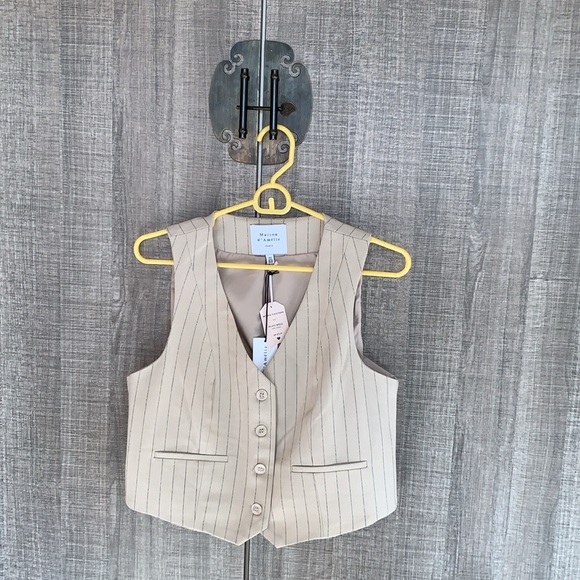 Maison D’ Amelie Stripped Waistcoat - Picture 1 of 15
